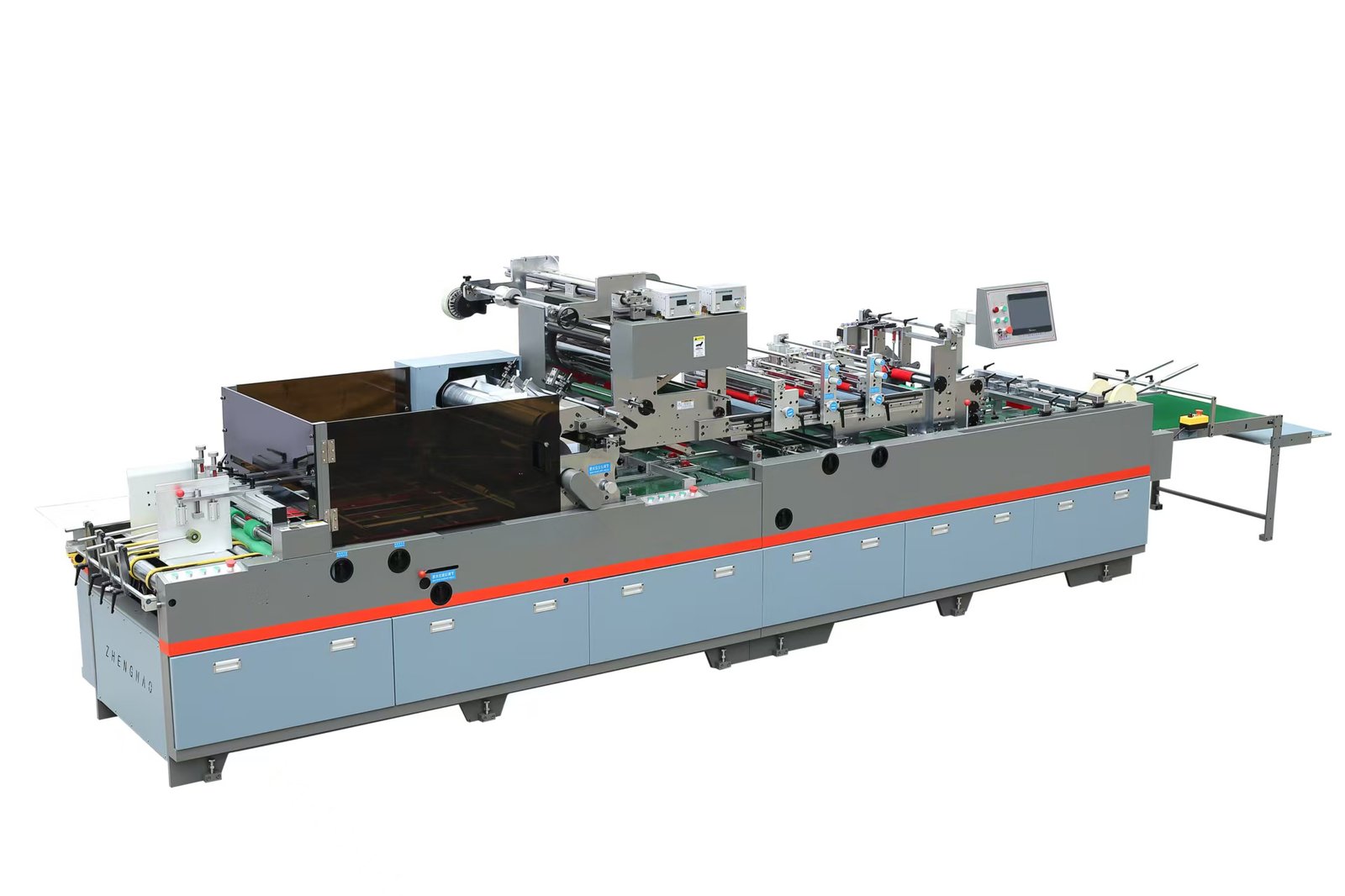 SAGLIN-TC800 — hybrid flat + V-cut window patching machine on a single platform
